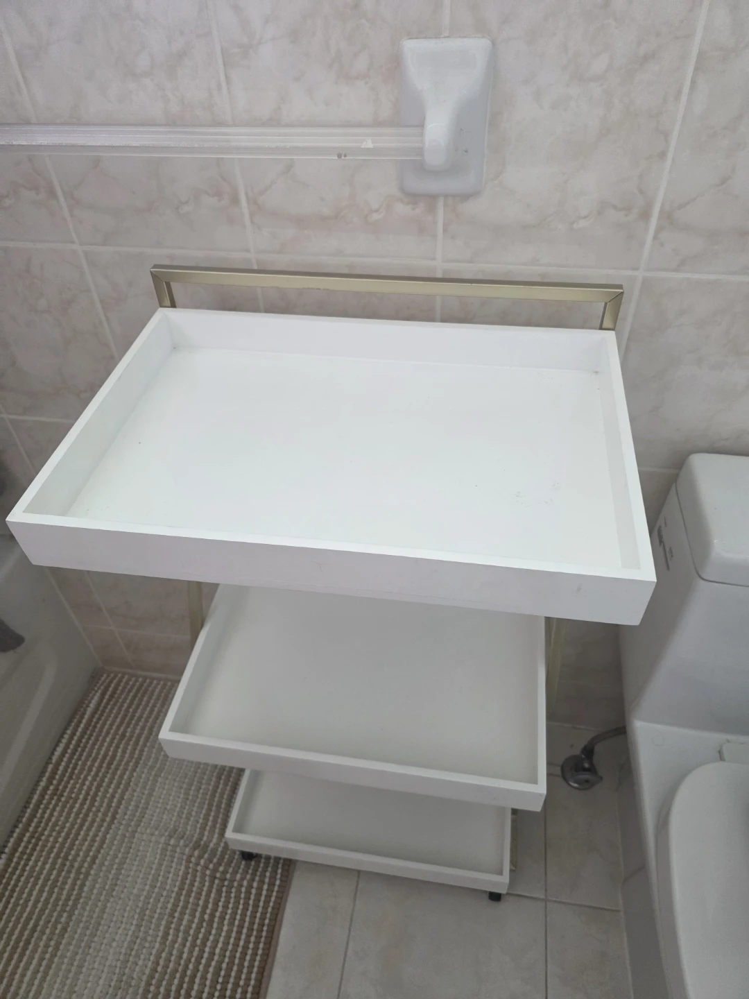 White 3-Tier Rolling Cart - photo 4
