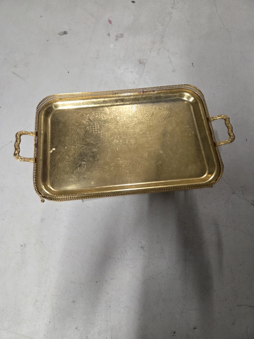 Ornate Gold-Tone Serving Tray - photo 4