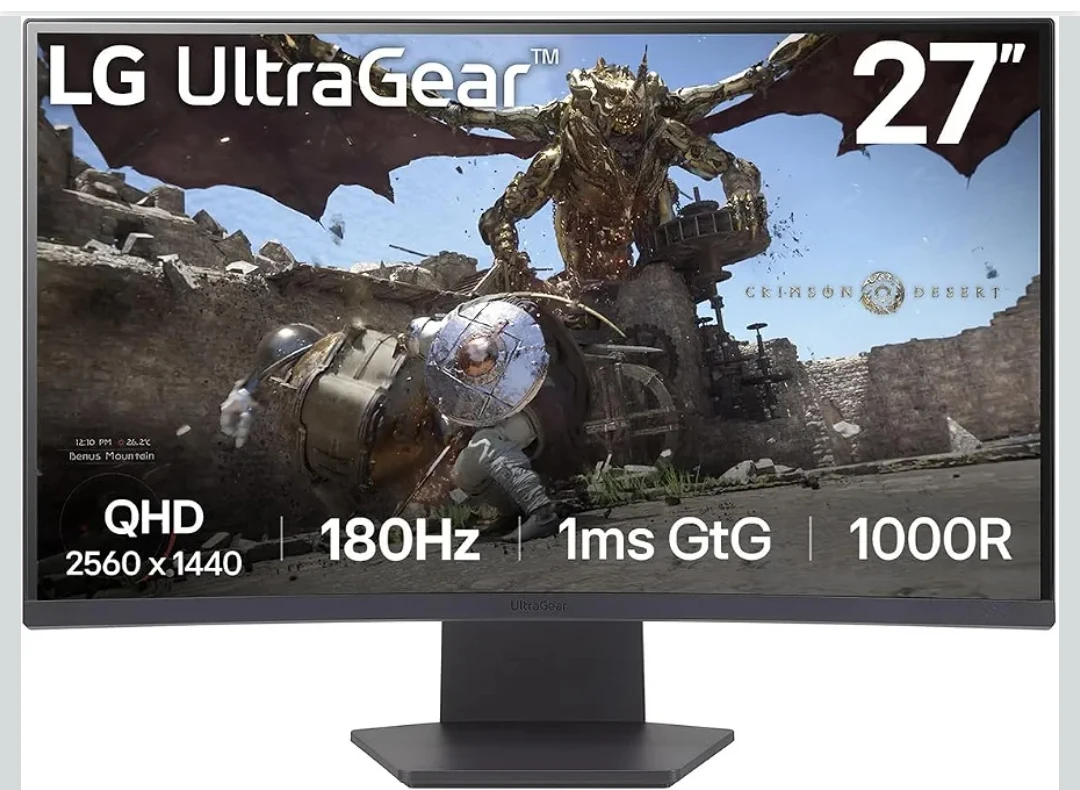 LG UltraGear 27" Curved Monitor | 2560x1440 180hz 1ms - photo 2