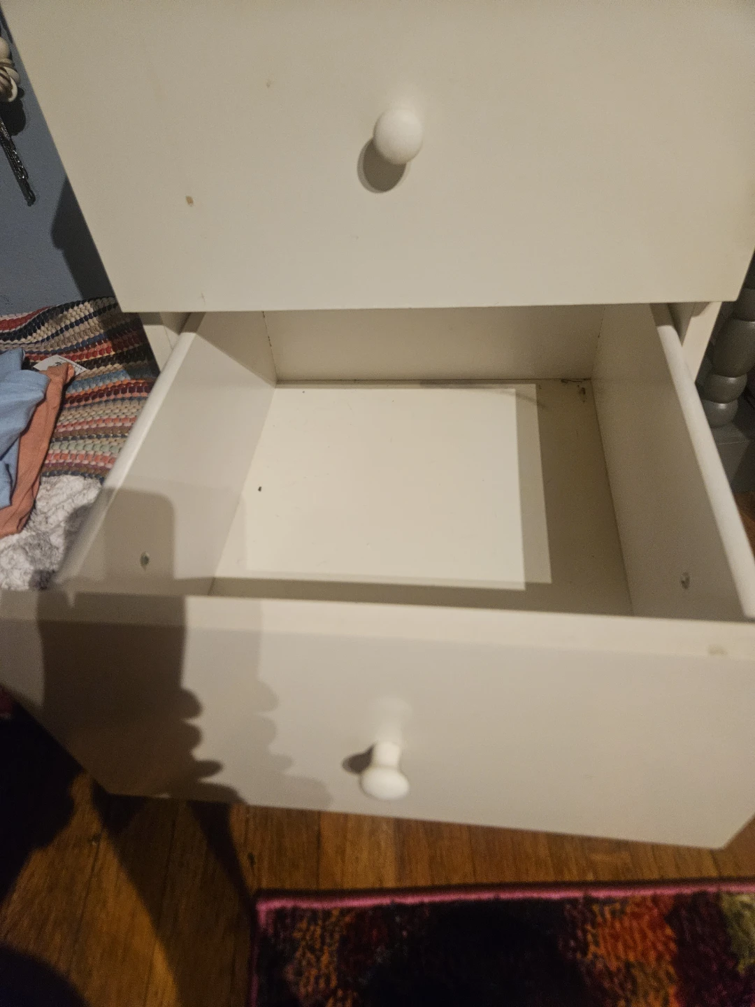 White 2-Drawer Nightstand Ikea - photo 3