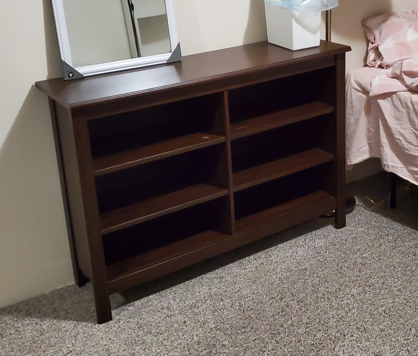 Dark Brown Wooden Storage Shelf