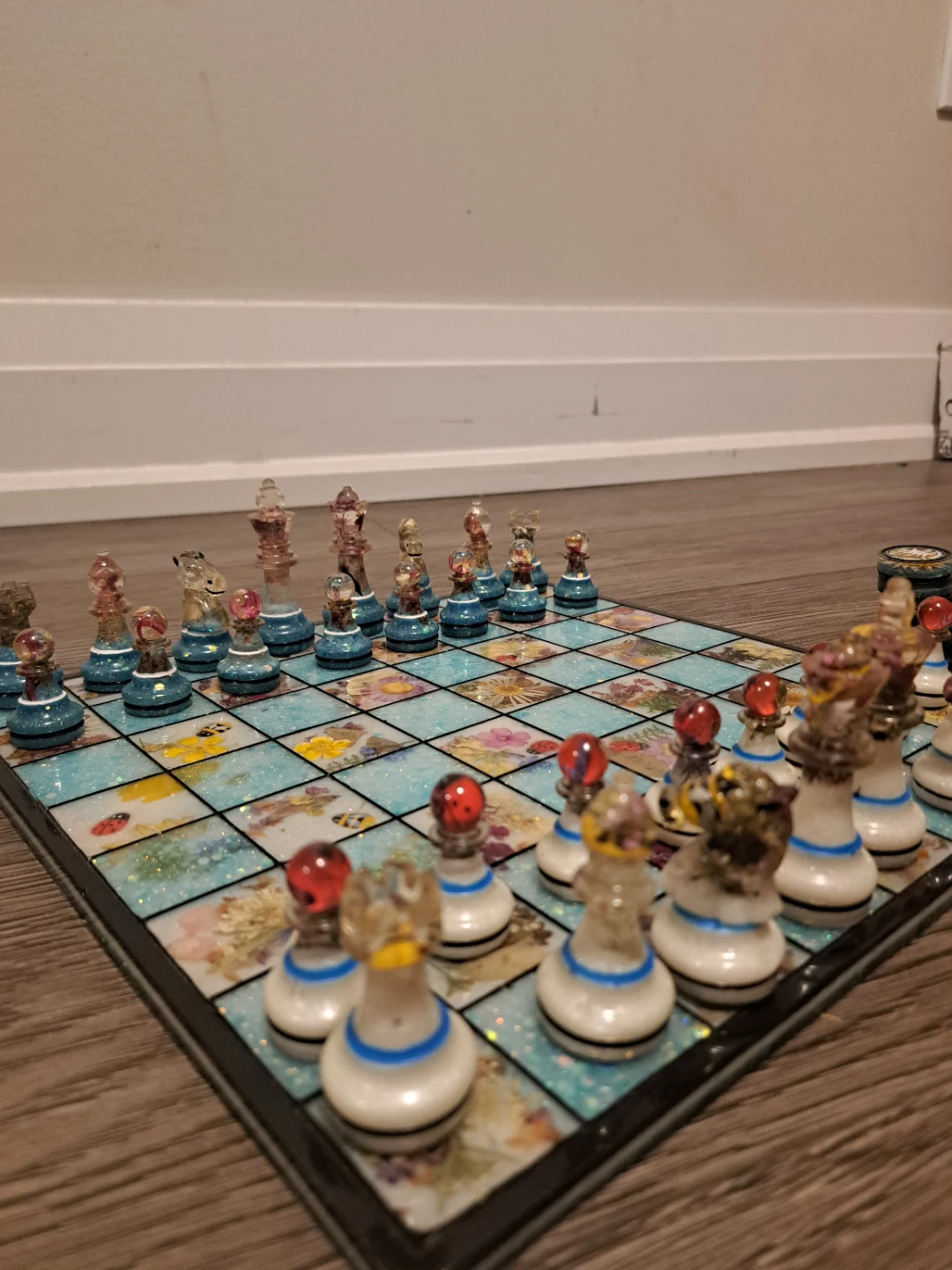 Custom chess/checkered board plus pieces - photo 2