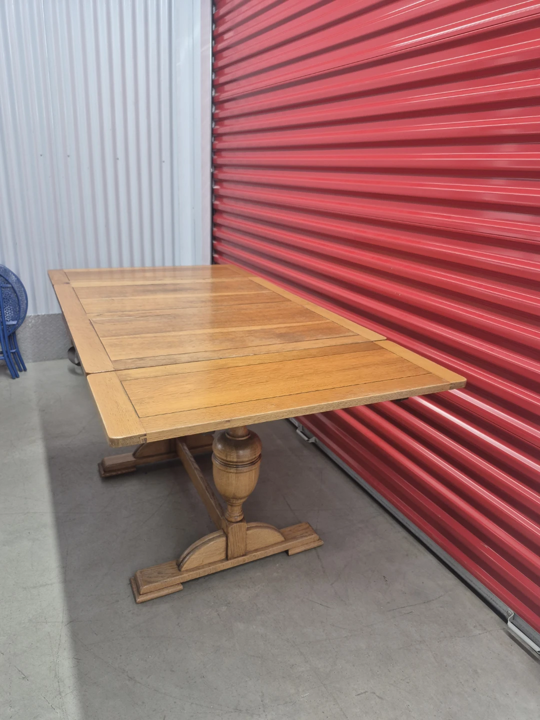 Vintage wood extendable dining table with oak veneer - photo 5