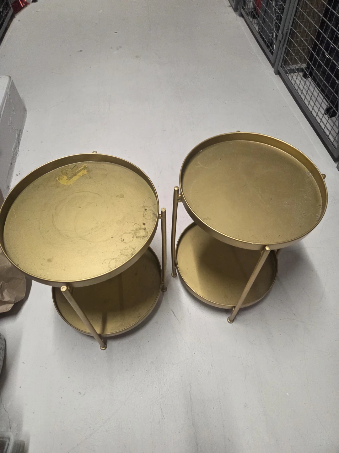 Set of 2 Gold Metal Side Tables - photo 4