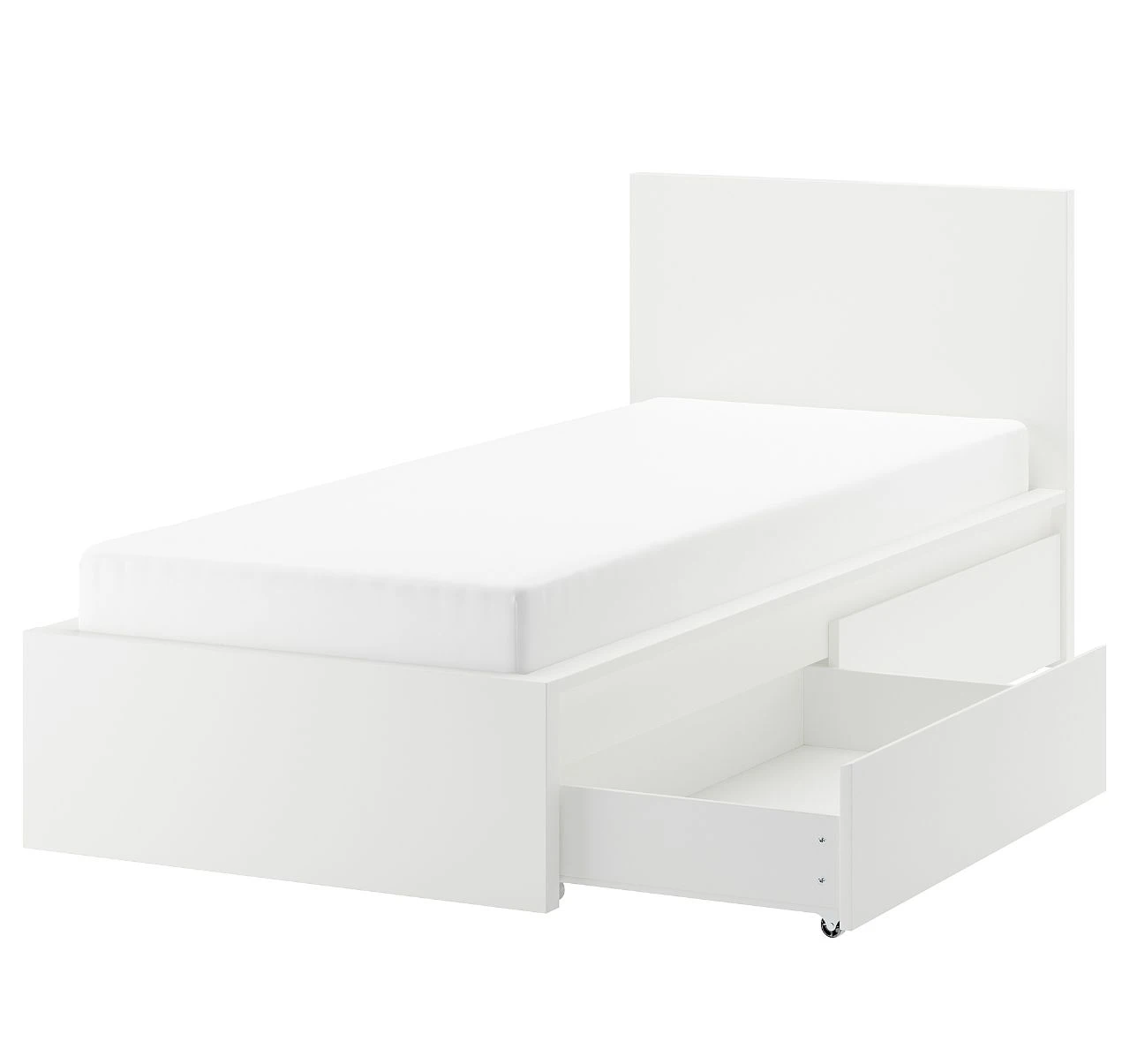 IKEA Malm Twin White Bed Frame with 2 Drawers