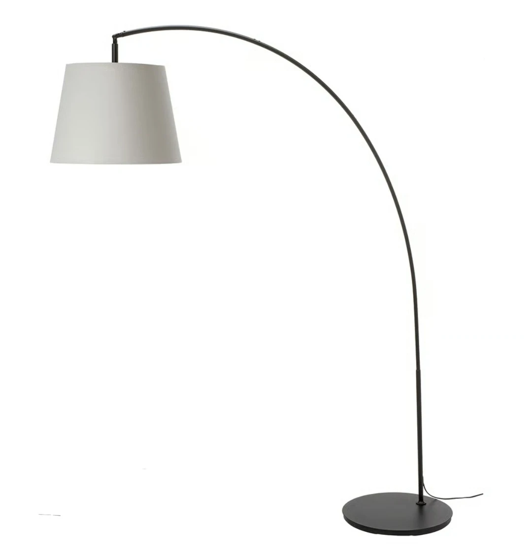Arc Floor Lamp with Beige Shade