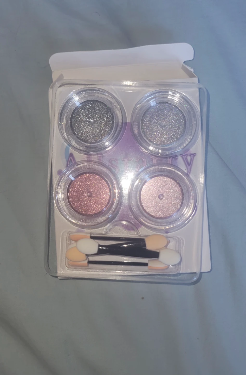 4 chrome nail powder set with applicators