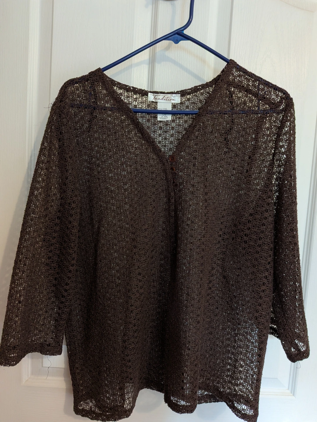 Tradition Women's Brown Knit Cardigan Sweater L/G