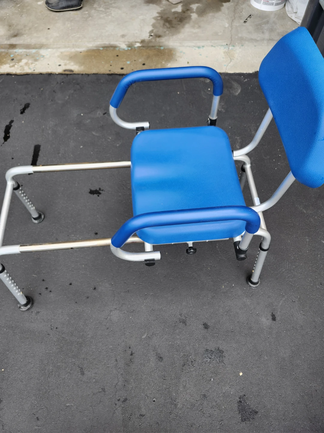Layoda Blue Shower Chair with Back and moving Arms - photo 5