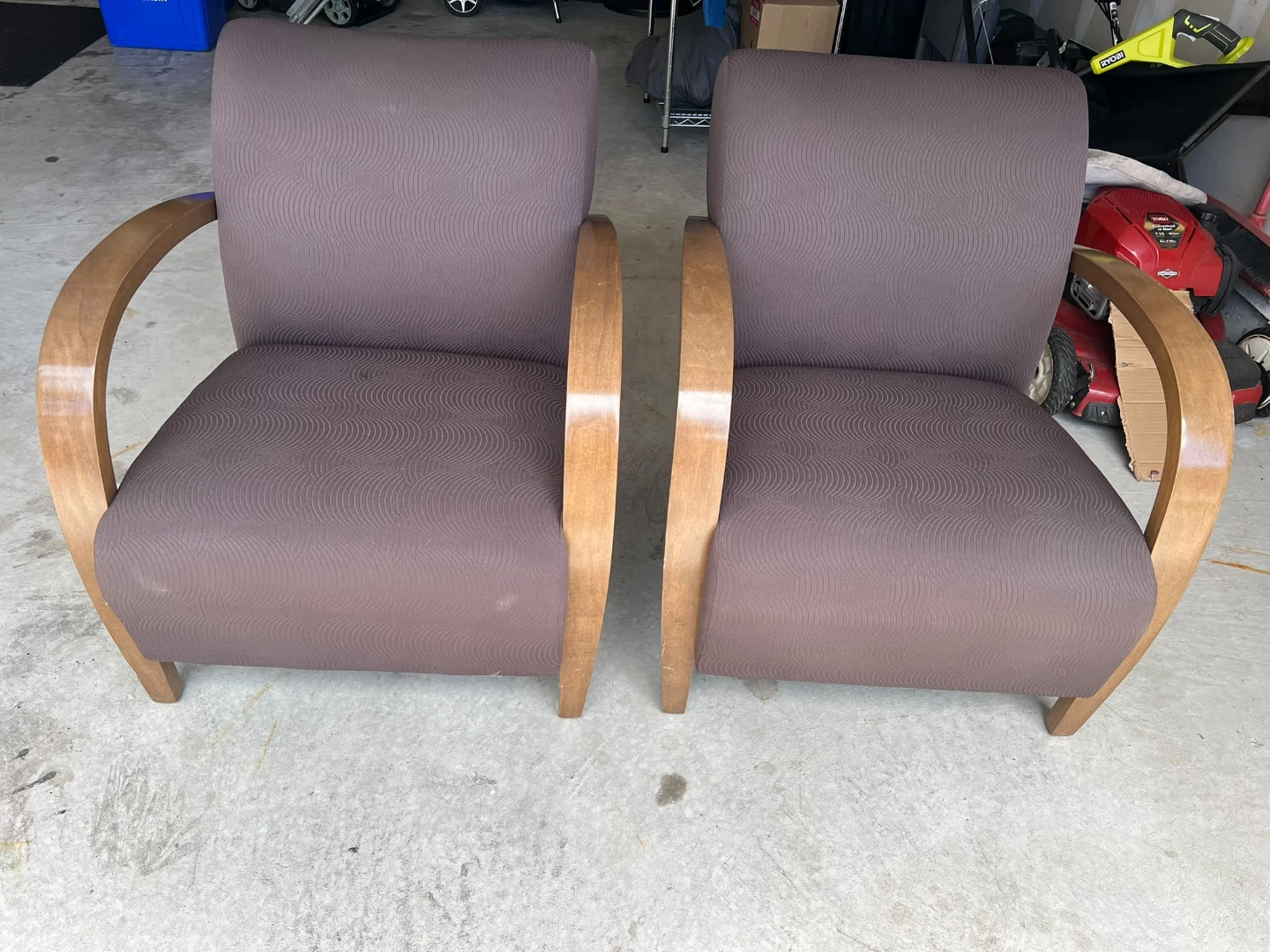 Pair of Accent Chairs with Wooden Arms