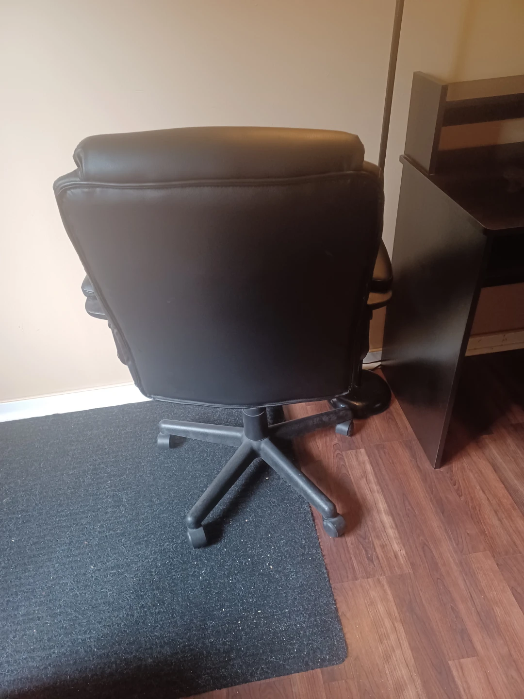 Black Office Chair and Desk Combo