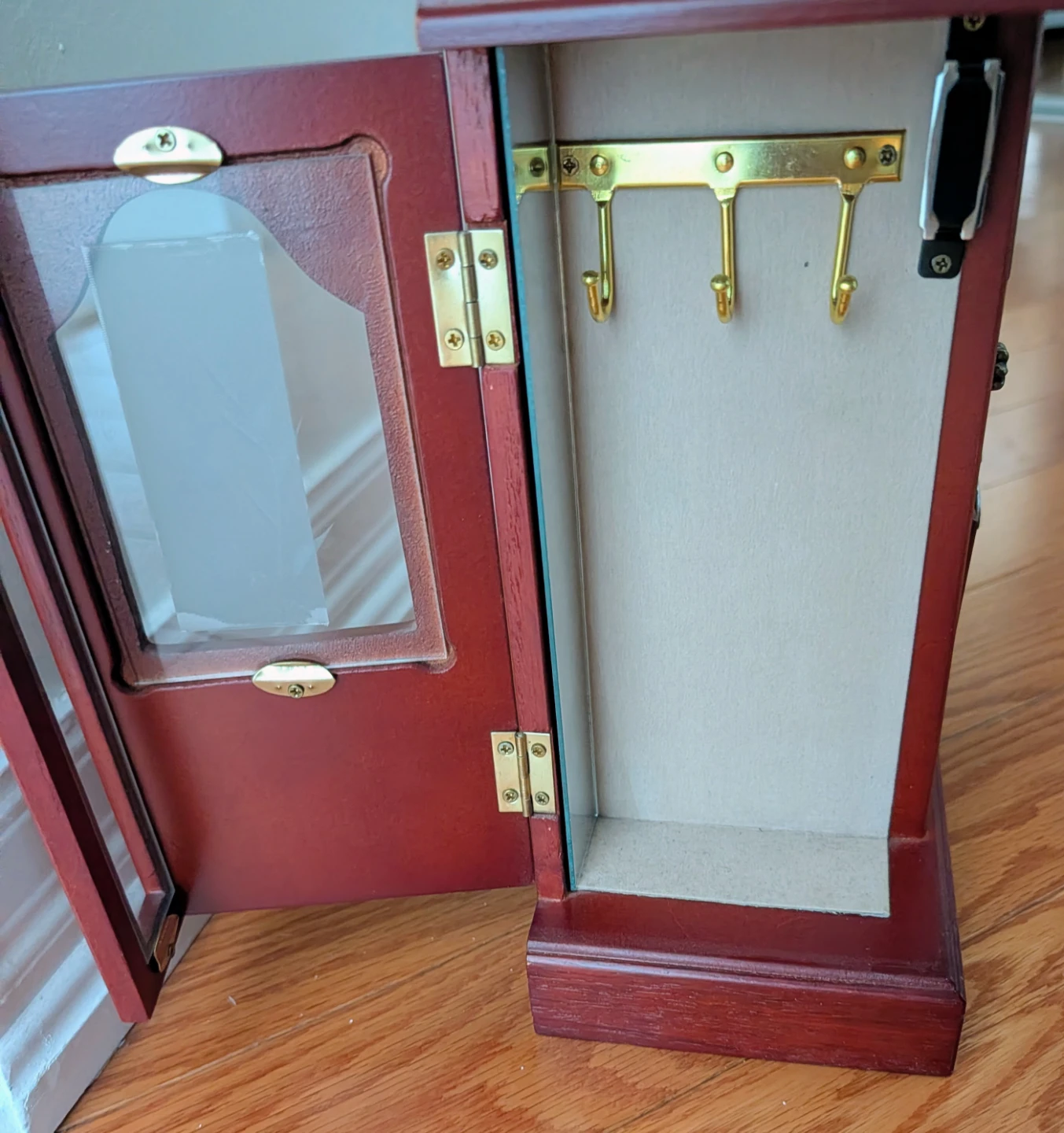 Wooden Jewellery Box with Hooks and 3 drawers - photo 2
