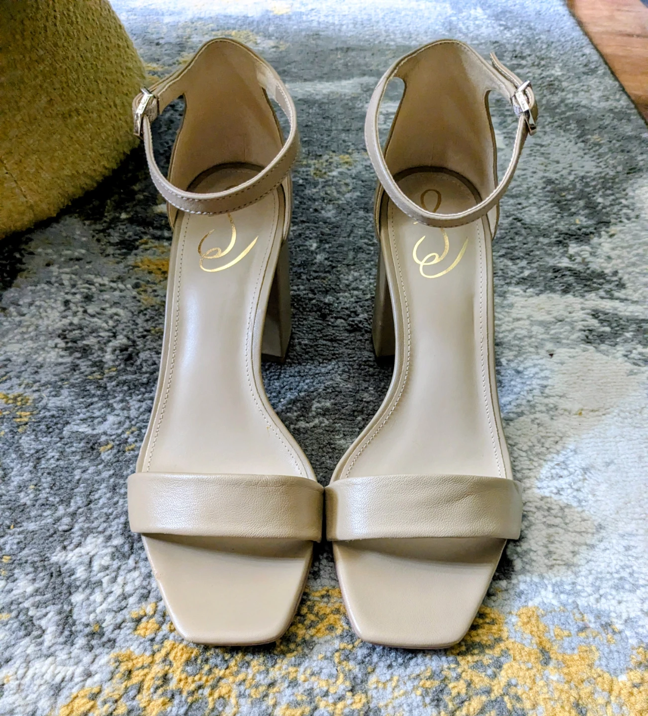 J. Reneé Nude Cream Sandals Size 10 | 4" Block Heel Ankle Strap - photo 4