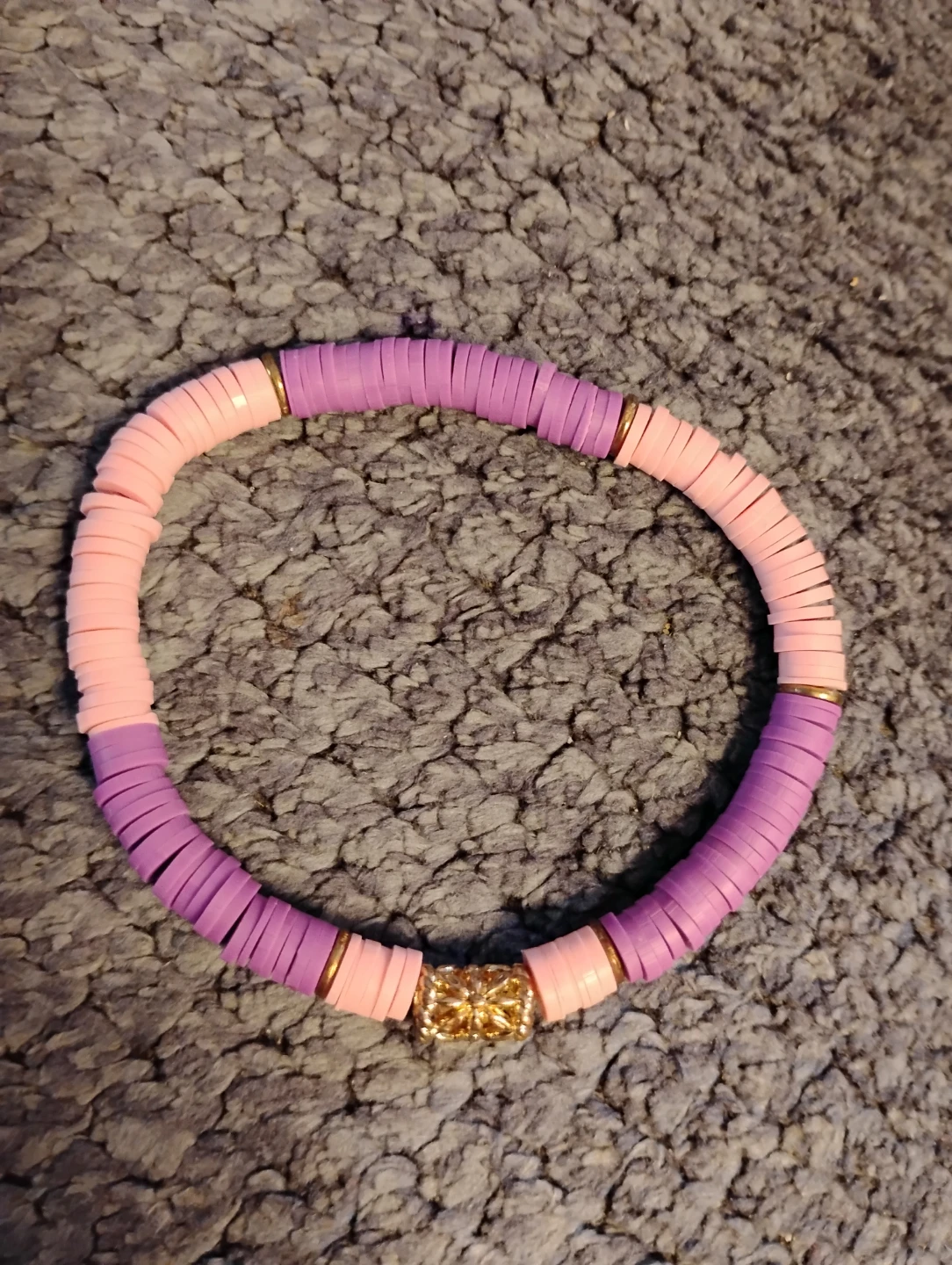 Pink and Purple Beaded Bracelet