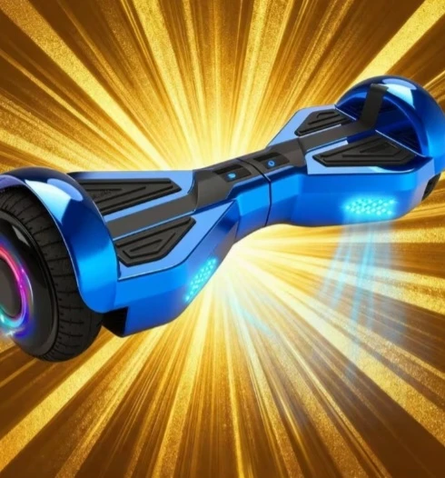Blue Hoverboard with LED Lights