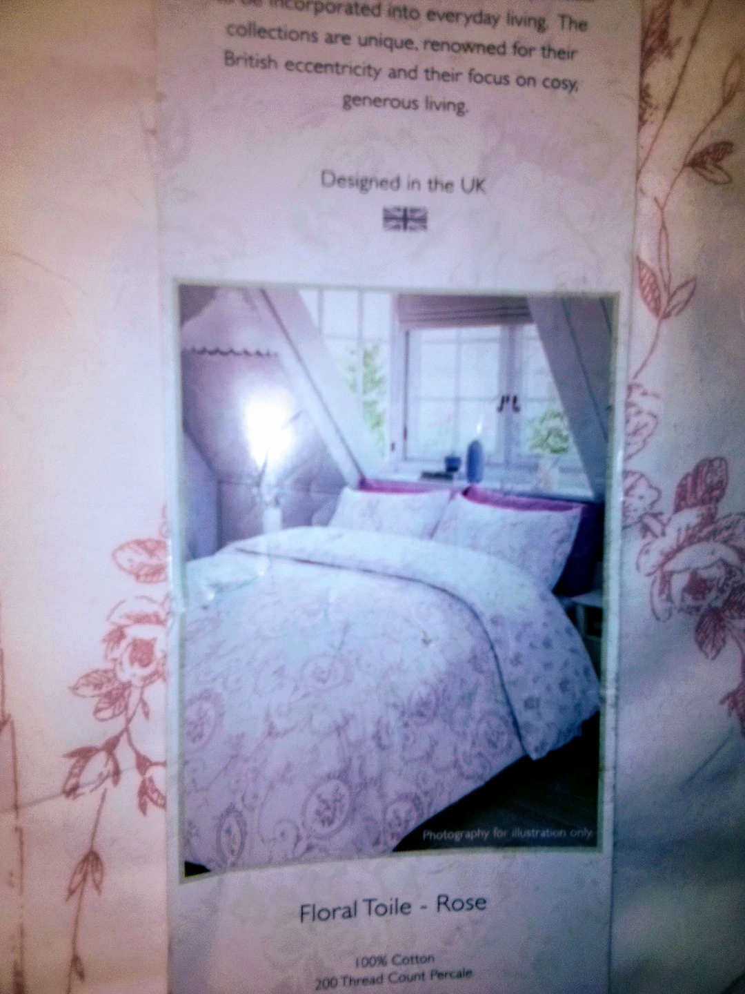 Cabbages & Roses Floral Toile - Rose Duvet Cover