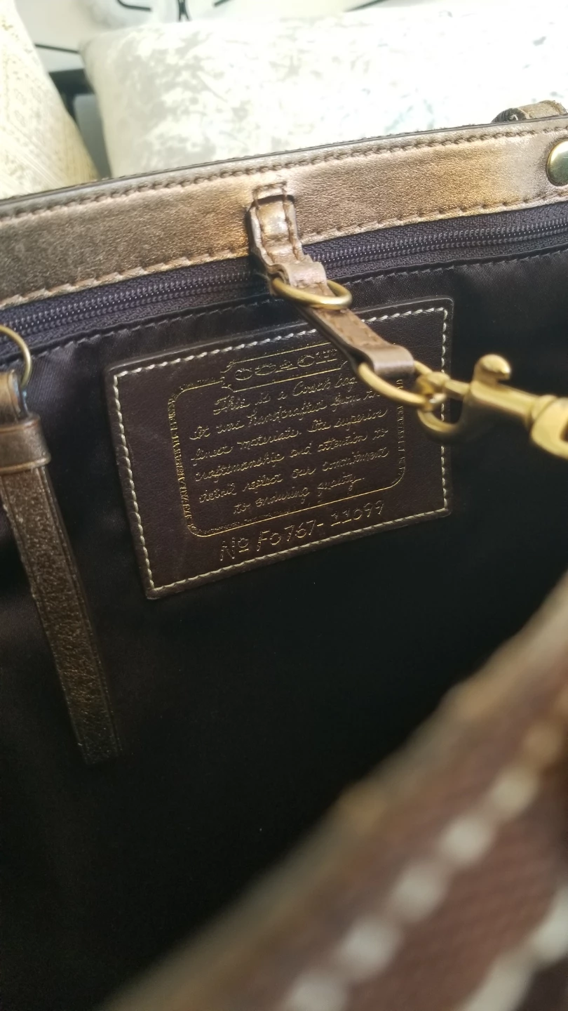 Vintage Coach Monogram Tote - Brown/Copper - photo 3