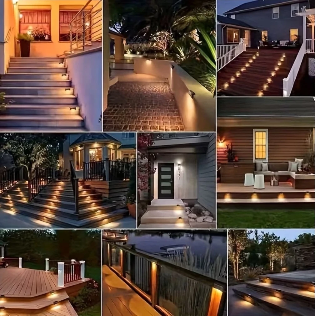 Set of 16 Solar Powered Deck Lights [Black Color Warm Light] - photo 2
