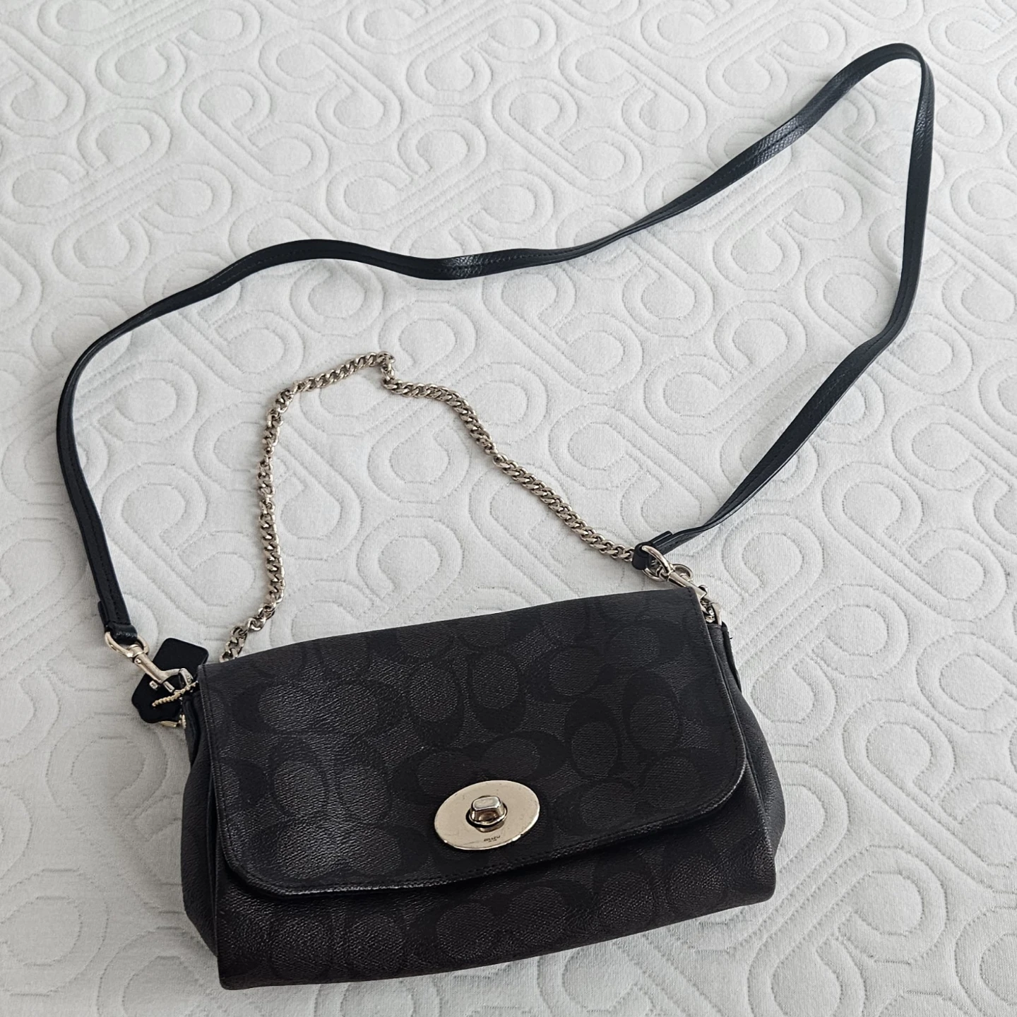 Coach Signature Print Crossbody Purse