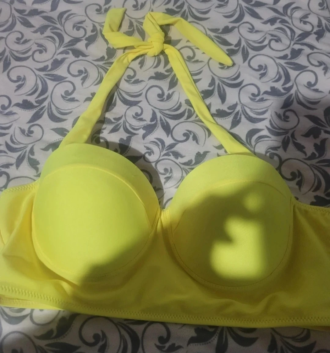 Yellow Bandeau Bikini Top