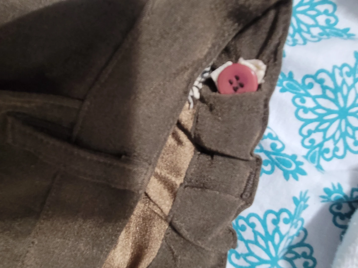 Brown Flare Pants with Circle Design
