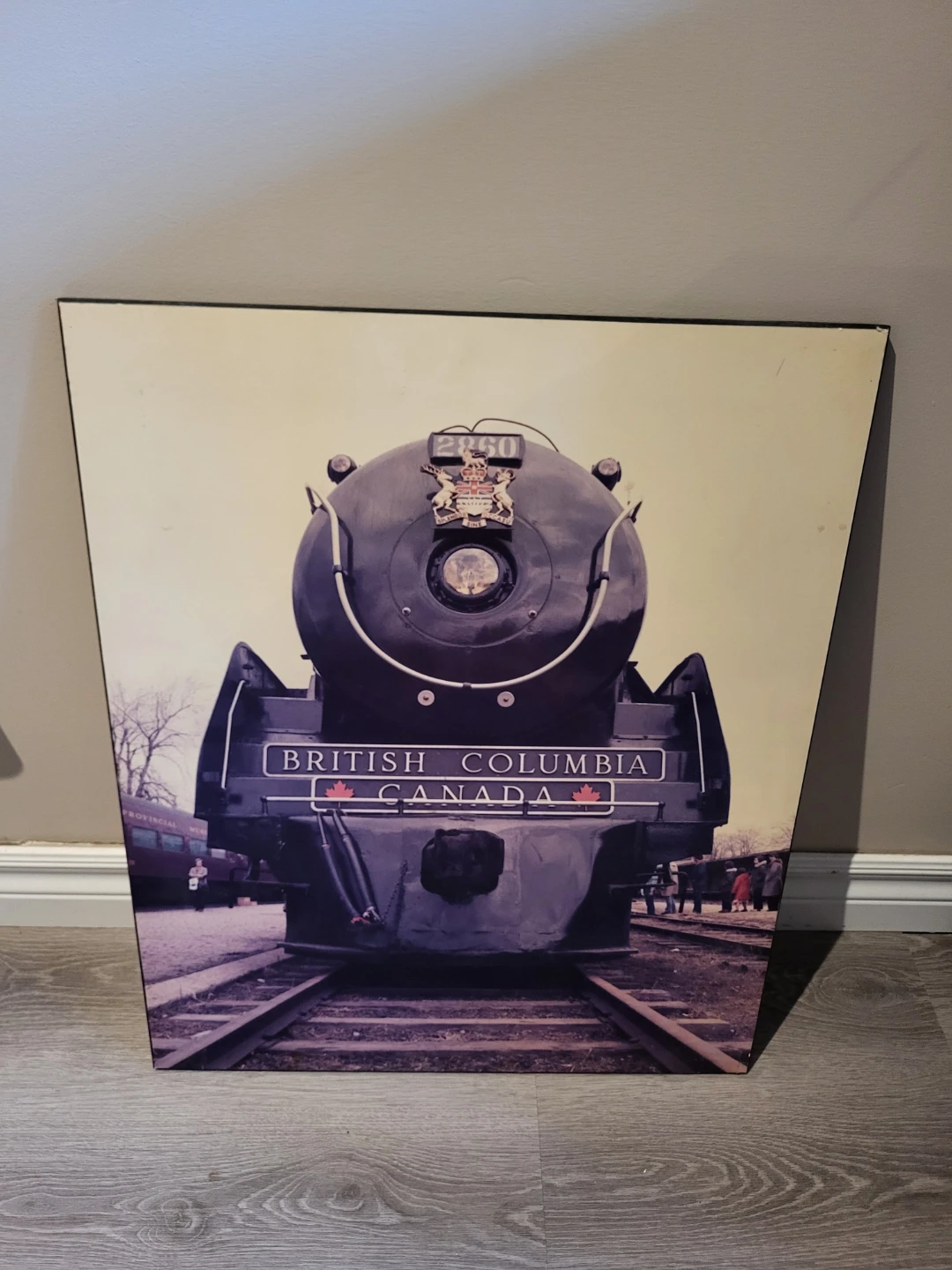 Canadian Pacific Steam Locomotive Print on Board
