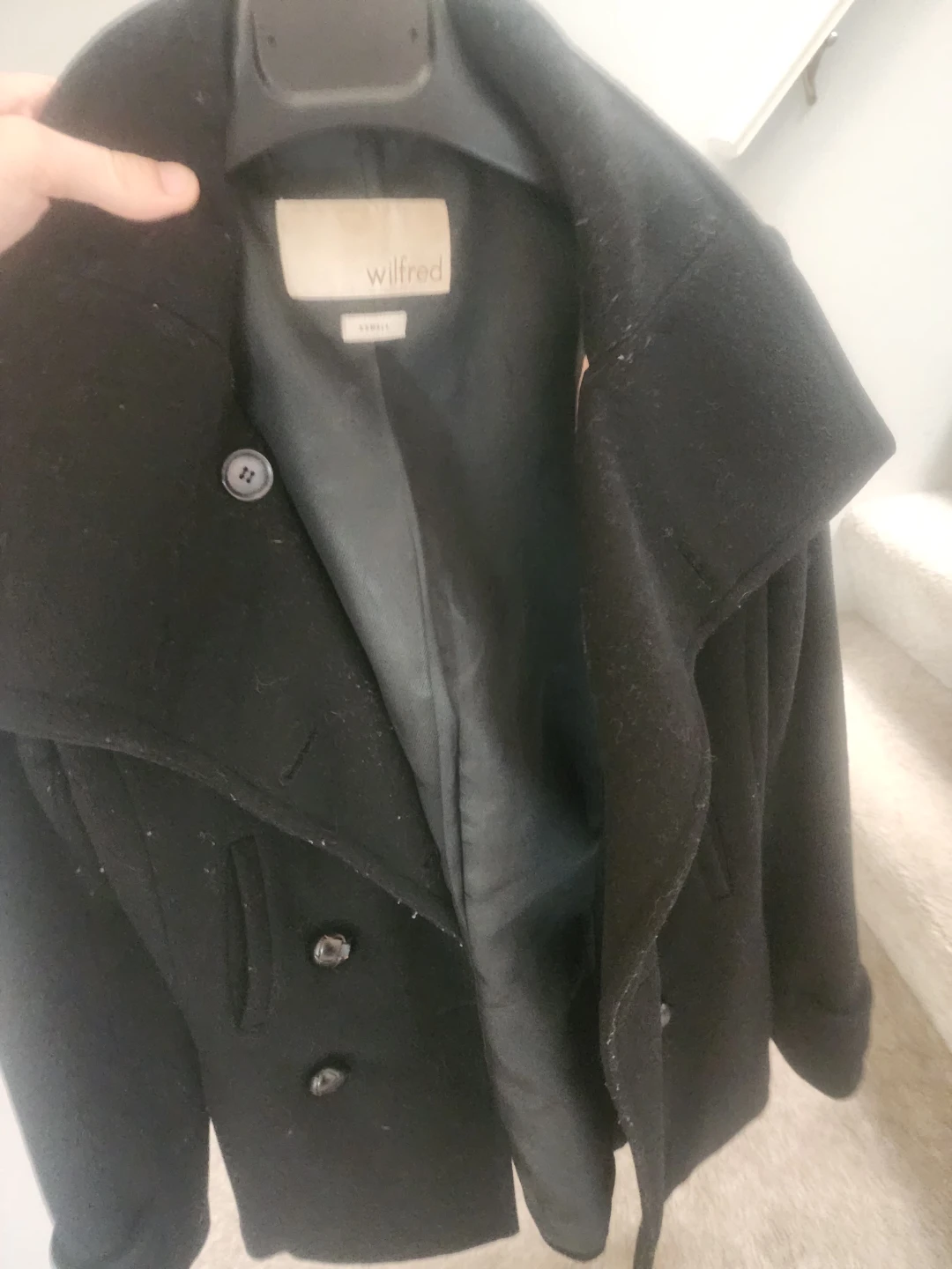 Wilfred Black Wool Blend Pea Coat - photo 2