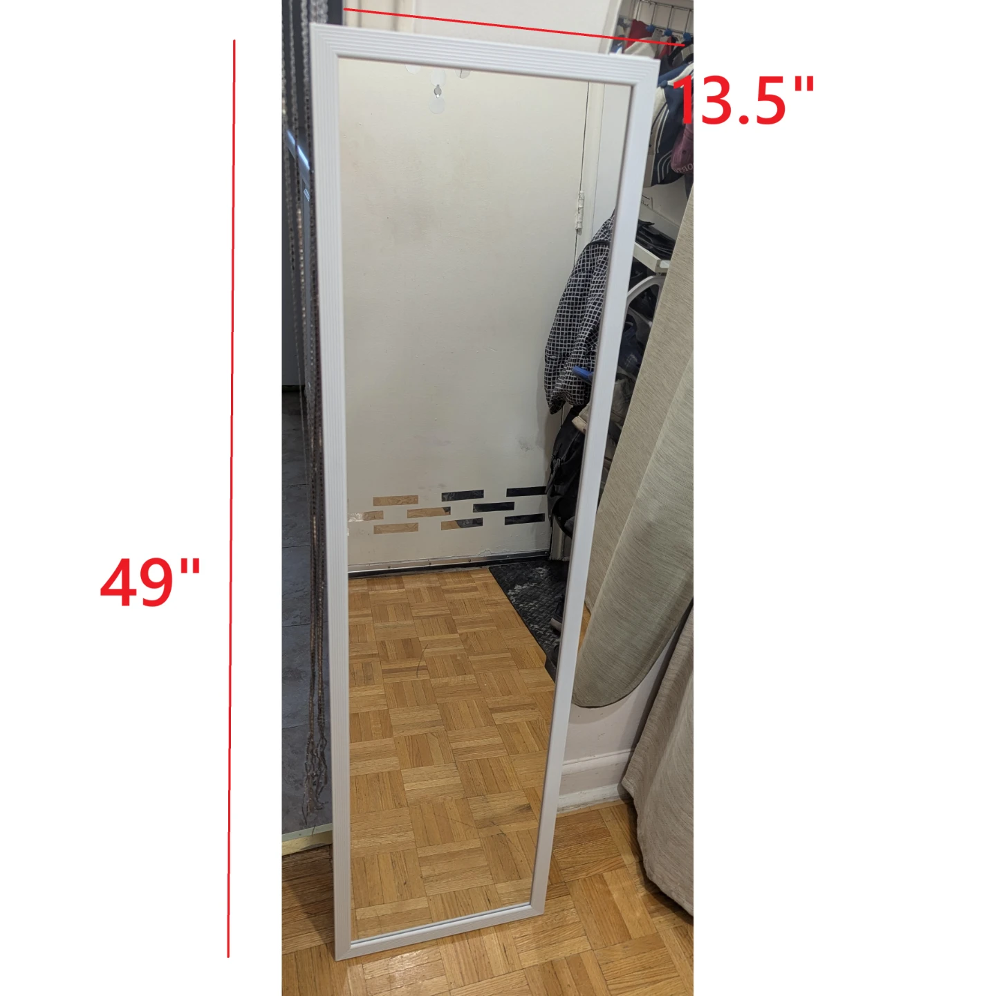 PRICE FIRM! 49x14" Mirror Full length on wall \ door mirror