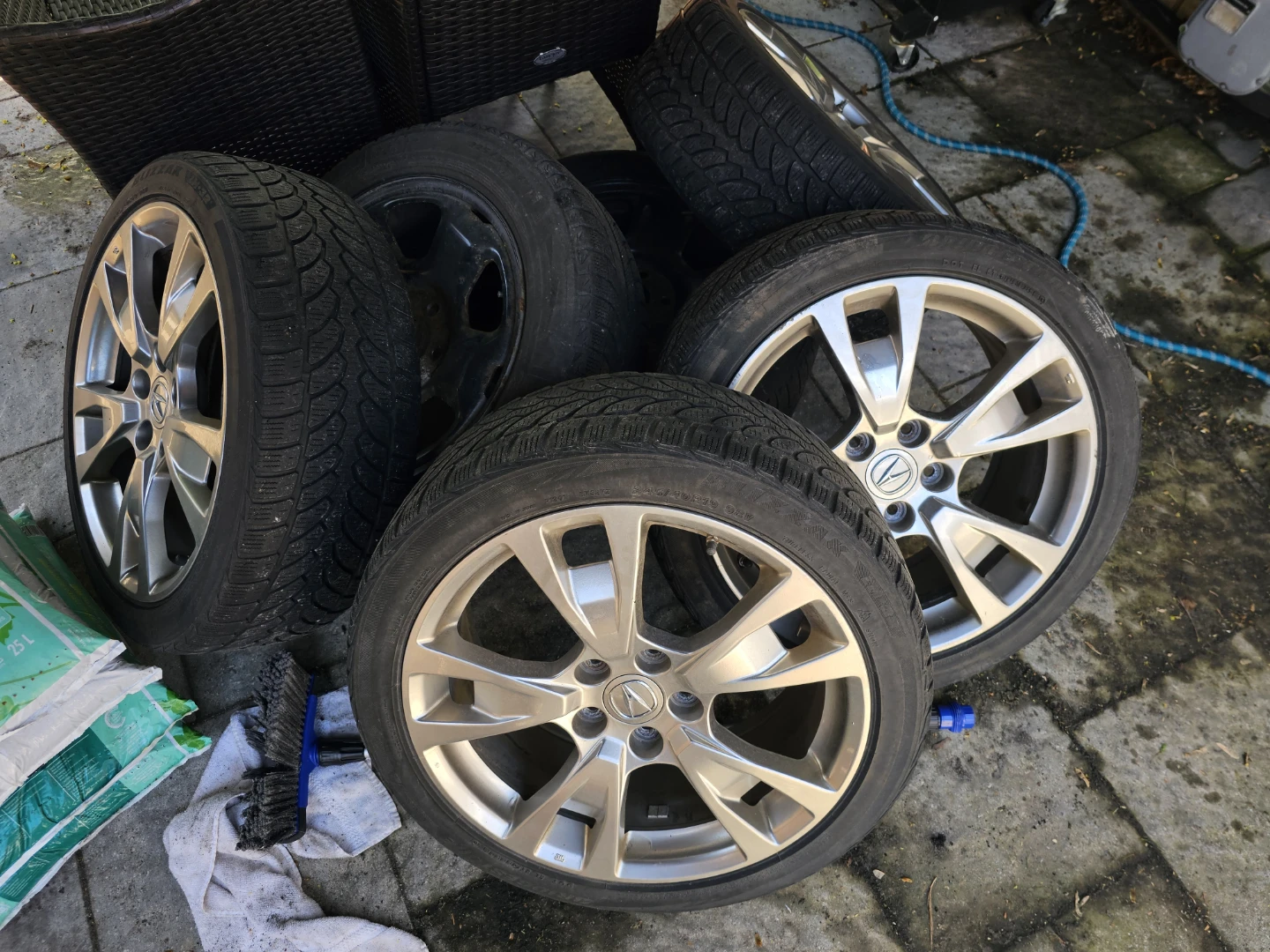 Enkei 19' 5×120 4th gen Acura tl rims and winter tires - photo 2
