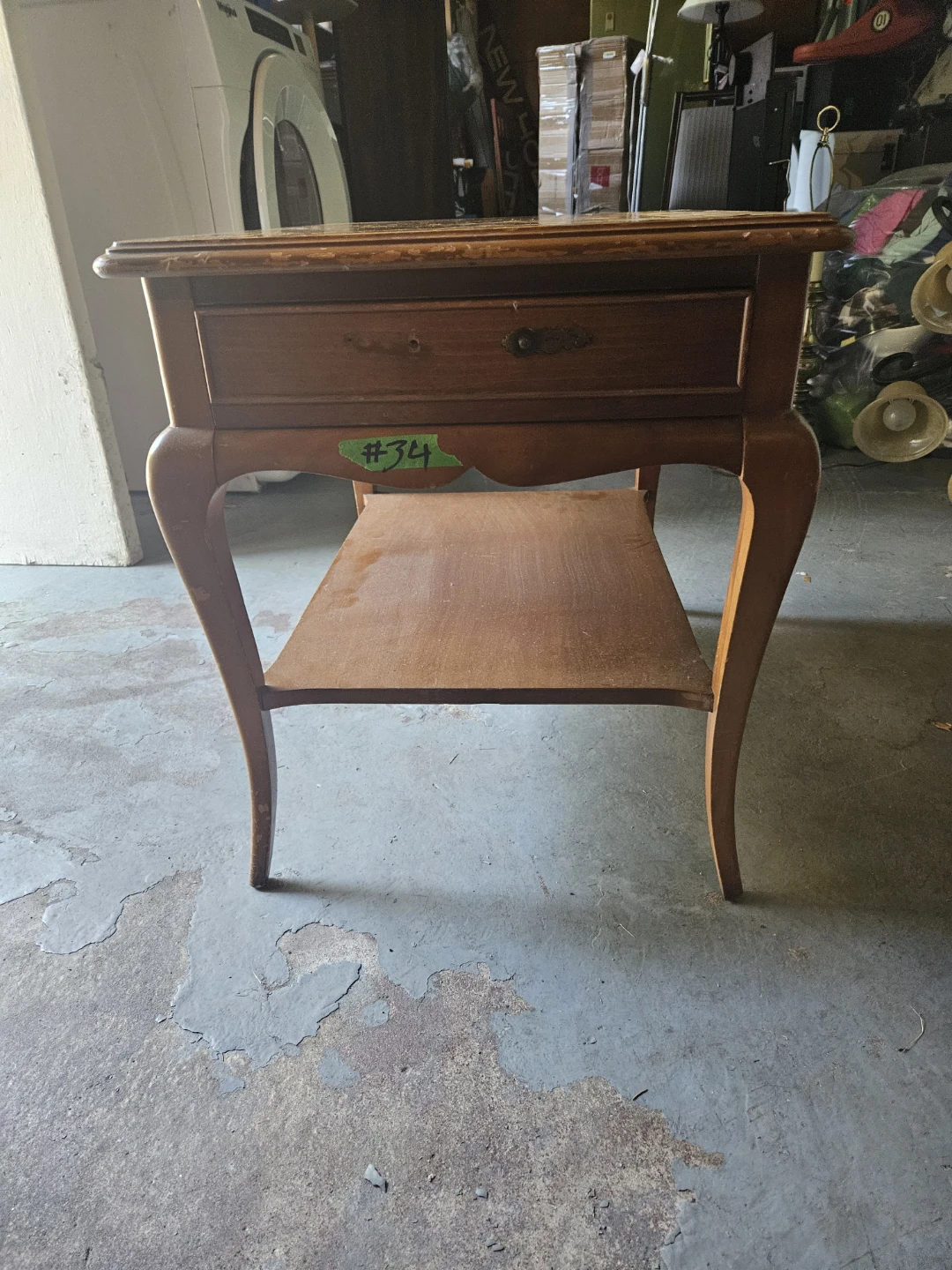 Wooden End Table with Drawer - photo 2