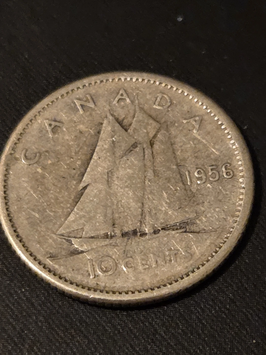 1956 Canada 10 Cents Coin