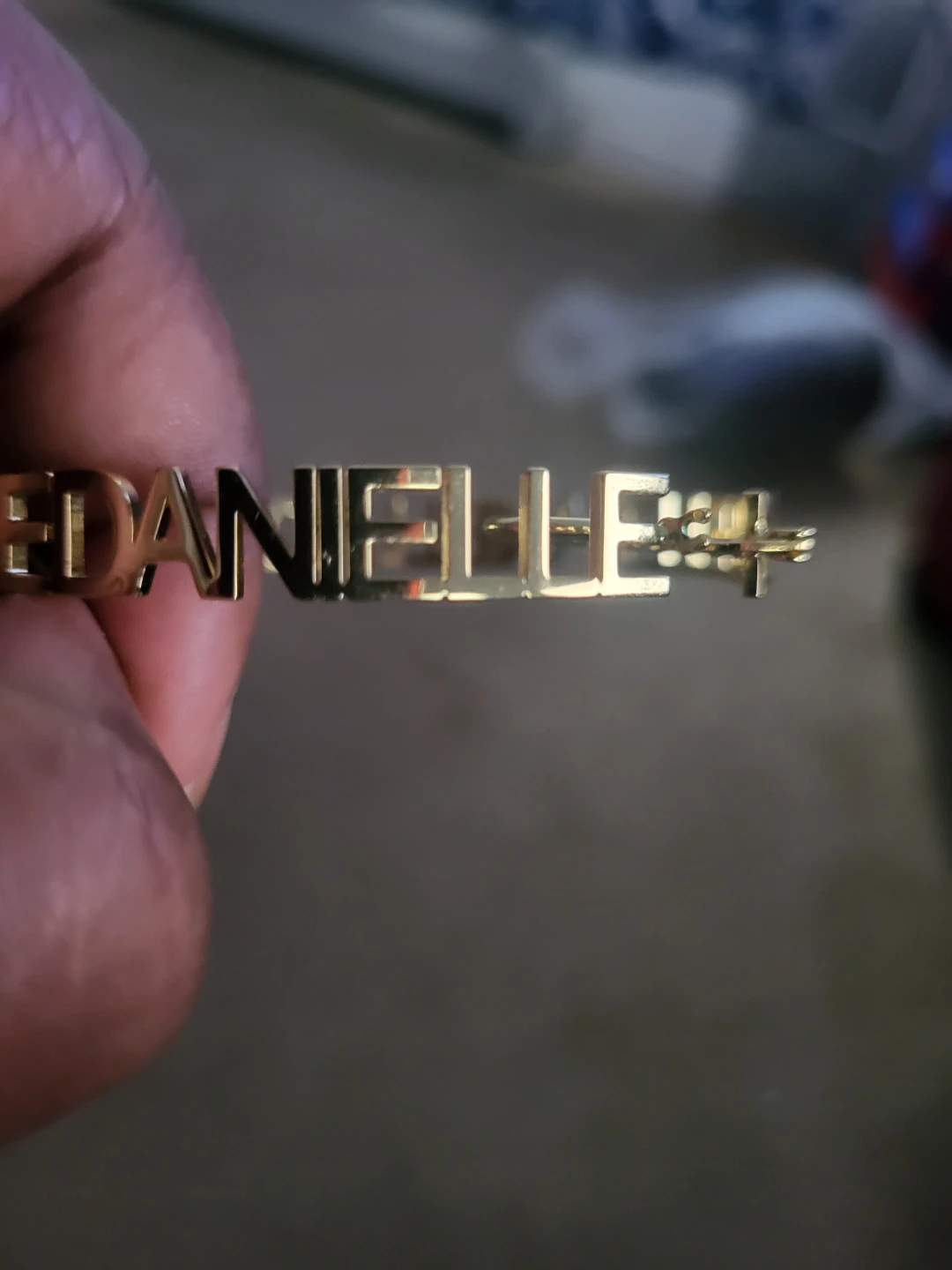 Gold Tone Name Hoop Earrings - Danielle - photo 3