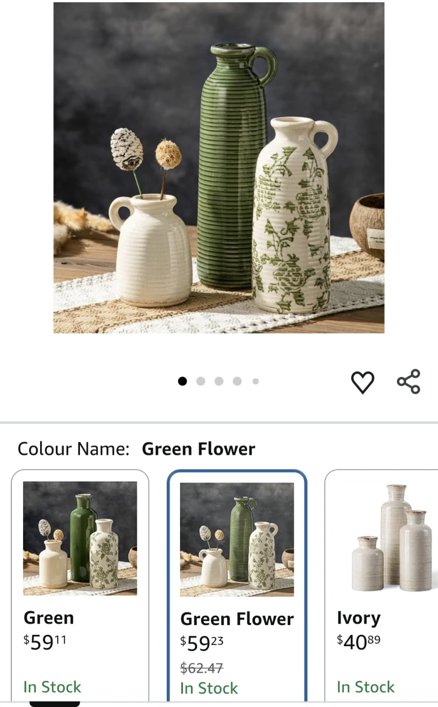 3 Piece Ceramic Vase Set BRAND NEW - photo 2