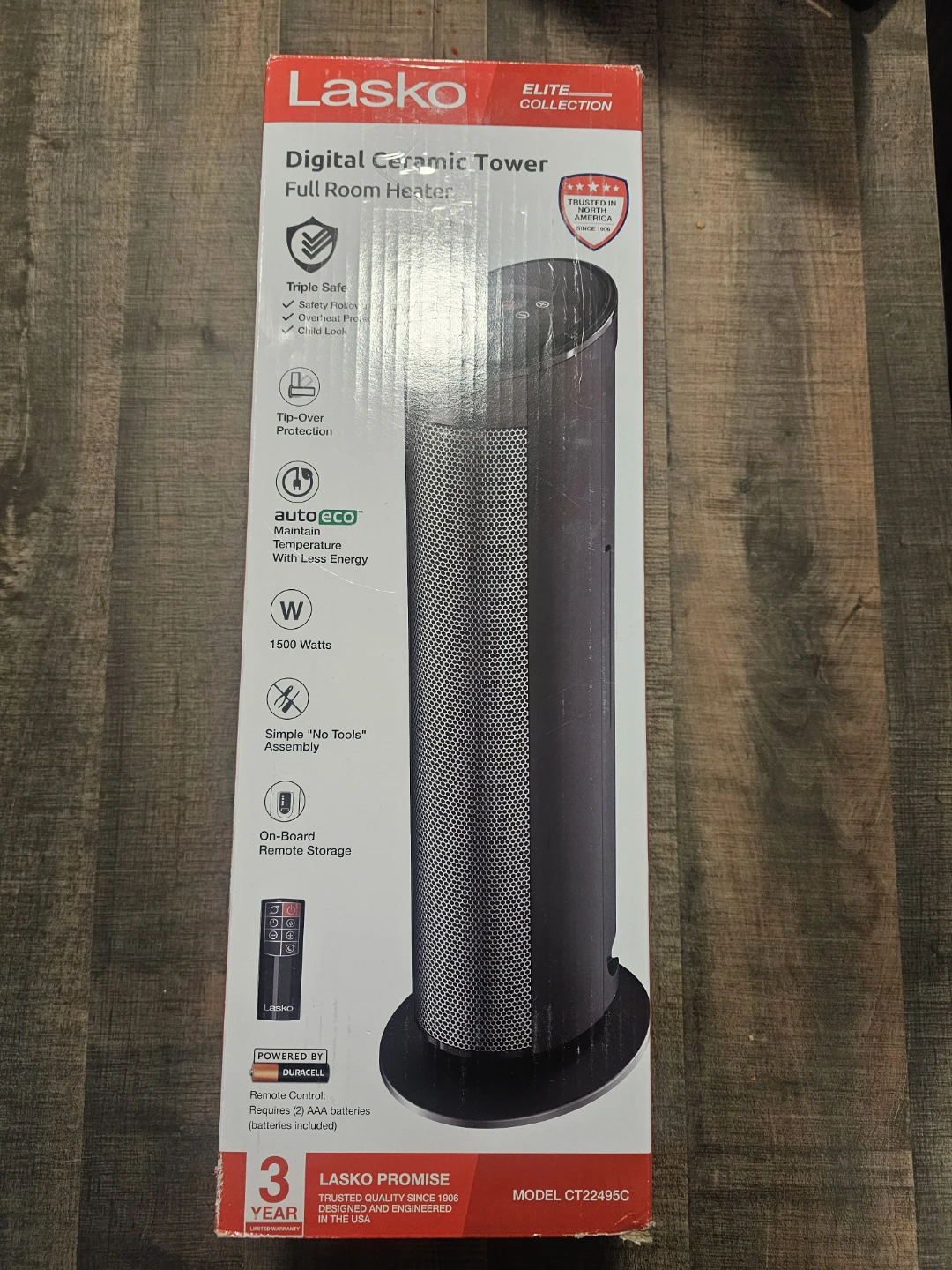 Lasko Digital Ceramic Tower Full Room Heater CT22495C