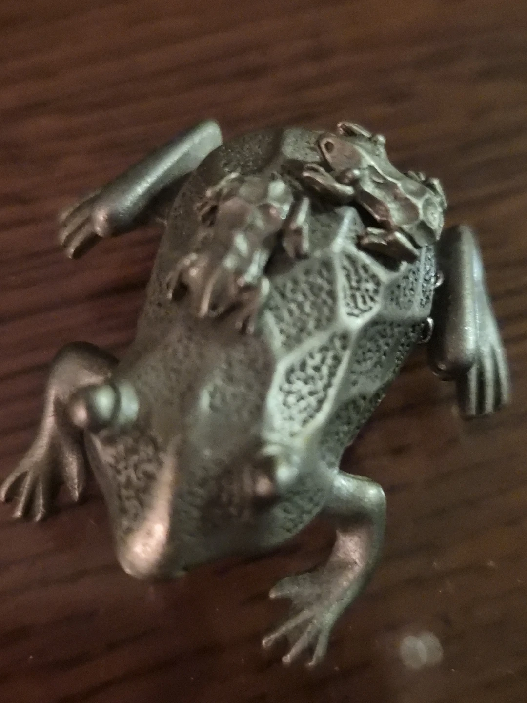 Pewter Frog  Pendant Necklace & Earrings Set