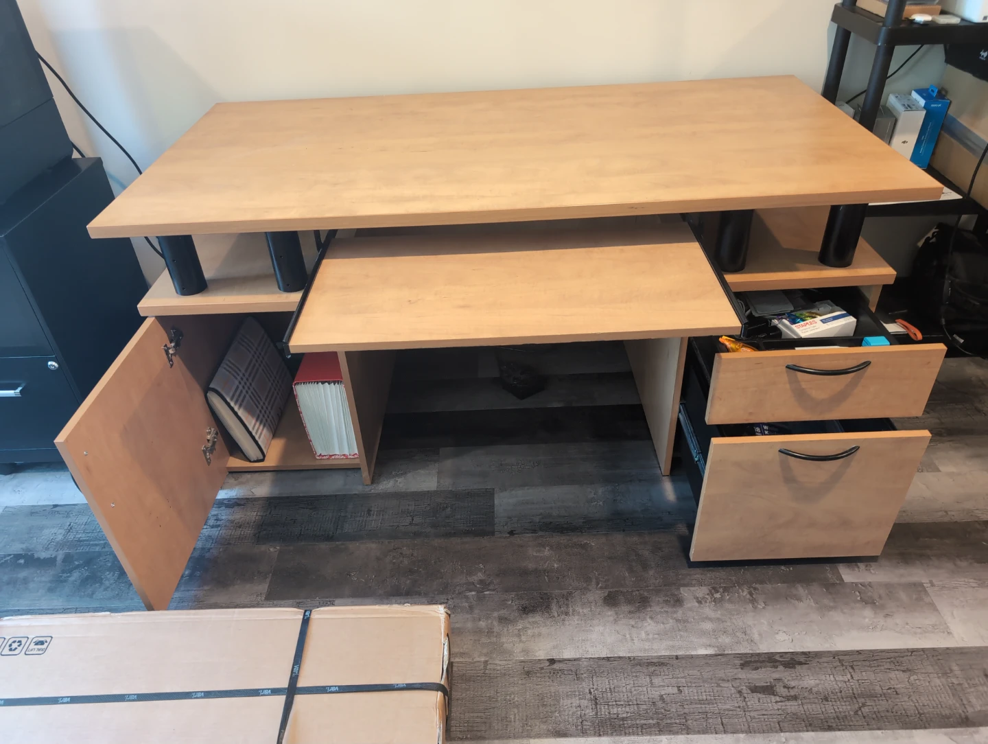 Office Desk with Keyboard Tray and Storage - photo 3