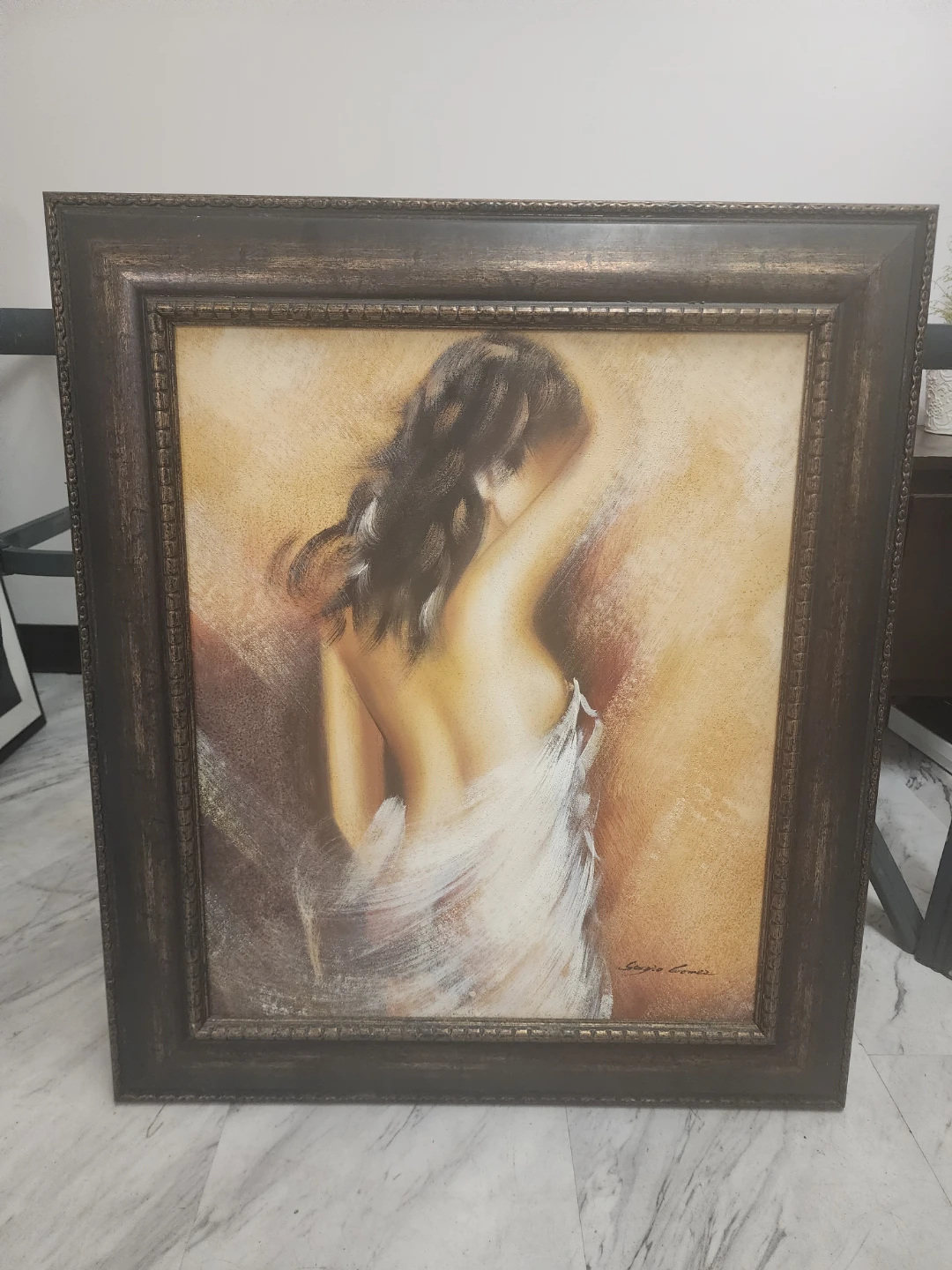 Framed Art Print - Woman with Flowing Hair
