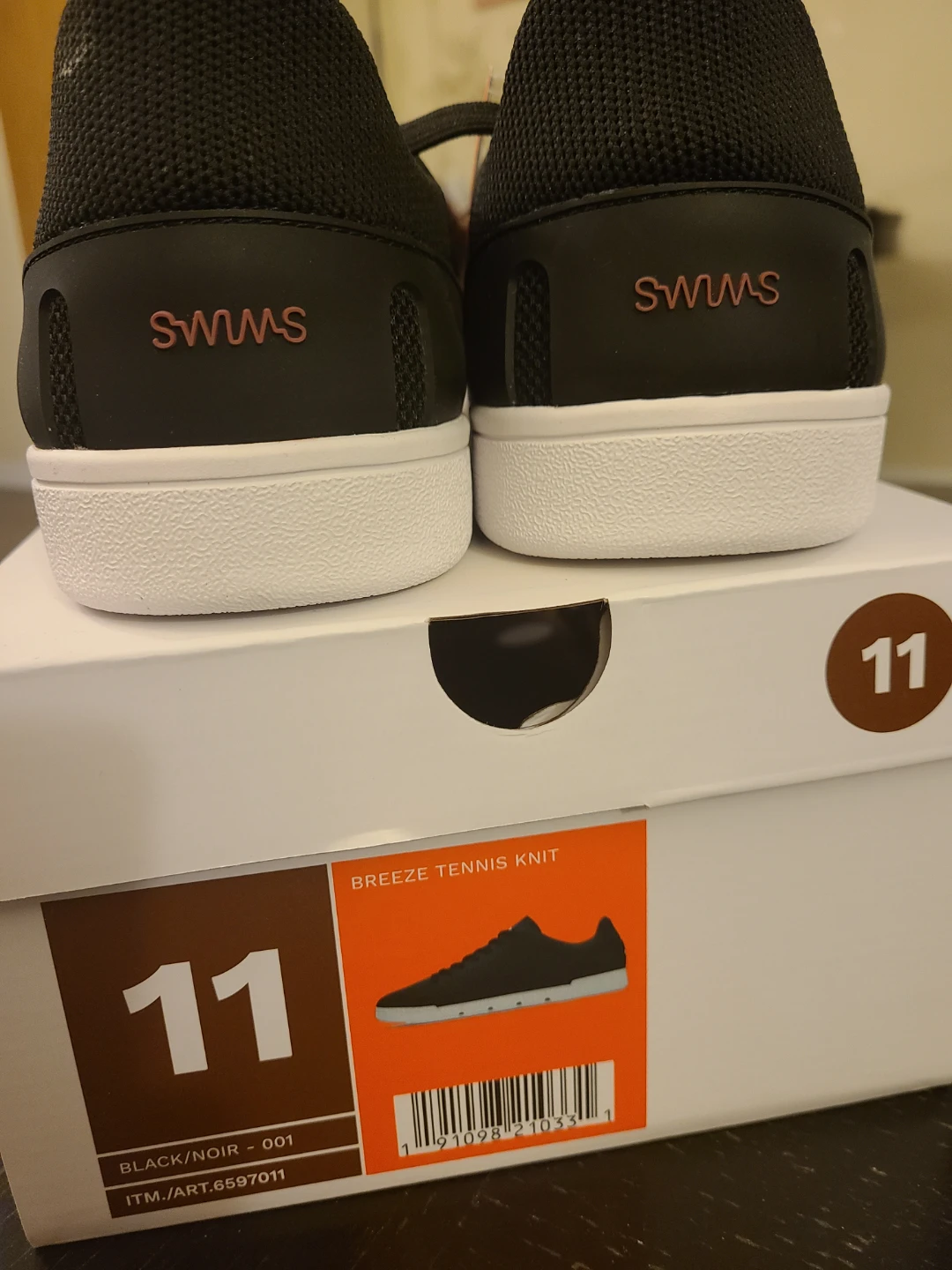 SWIMS Breeze Tennis Knit Black Shoes Size 11 - photo 3