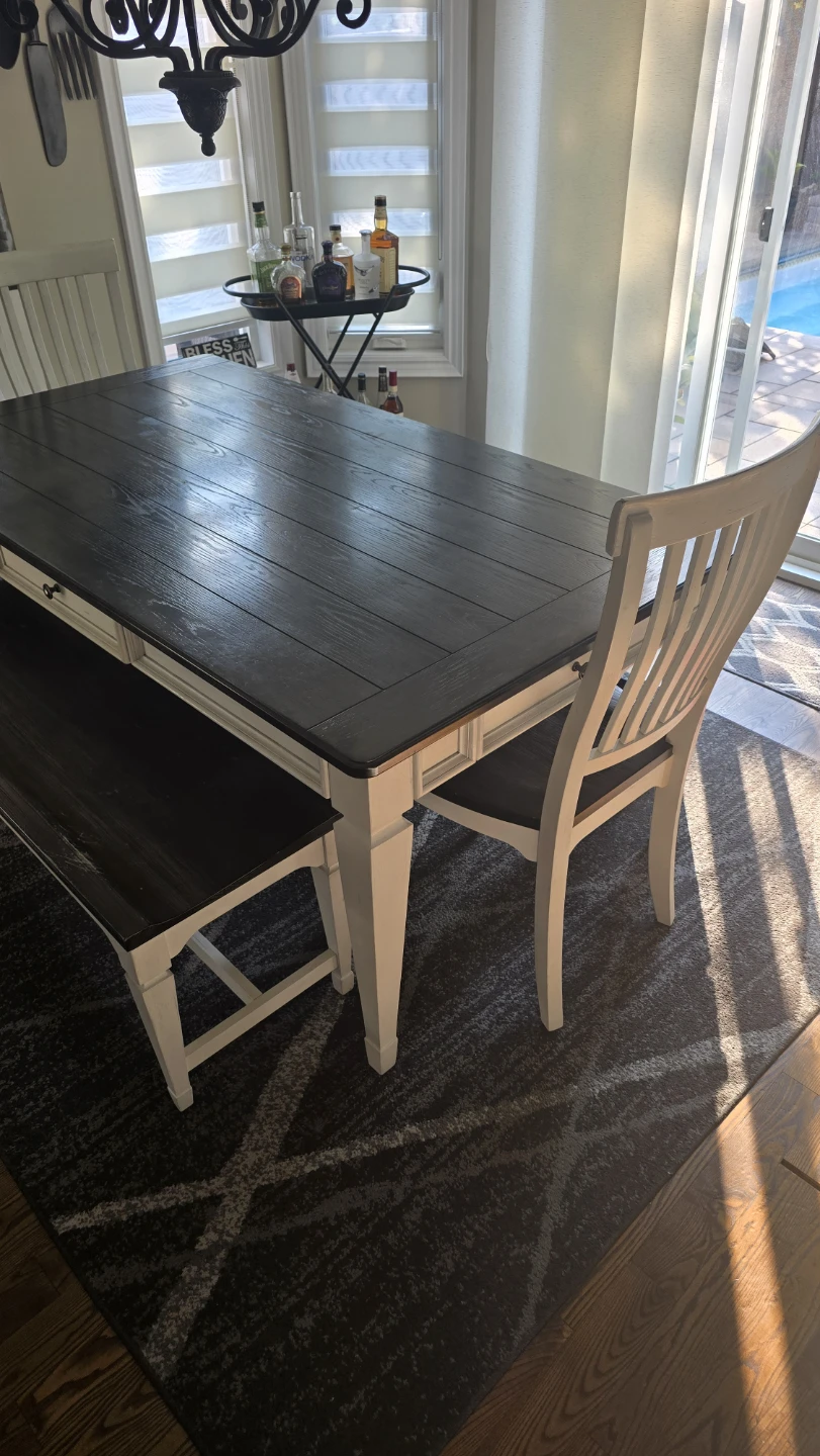Country Dining Table with Bench and Chairs - photo 2