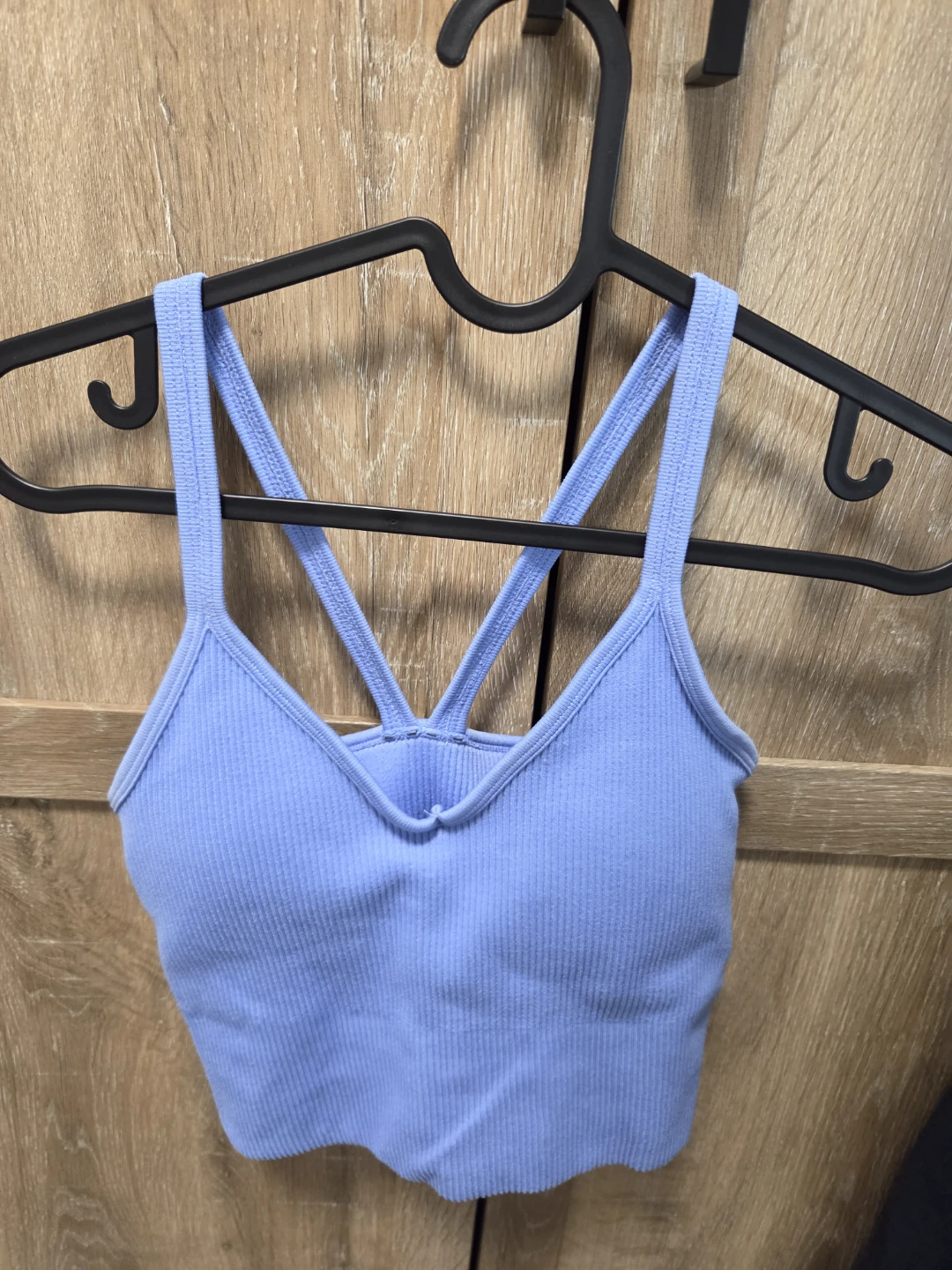 BODY Ribbed Cropped Tank Top - Blue