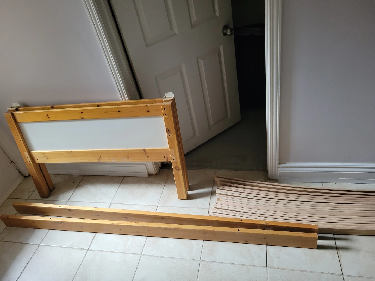 Twin Wooden Bed Frame with Slats - photo 2