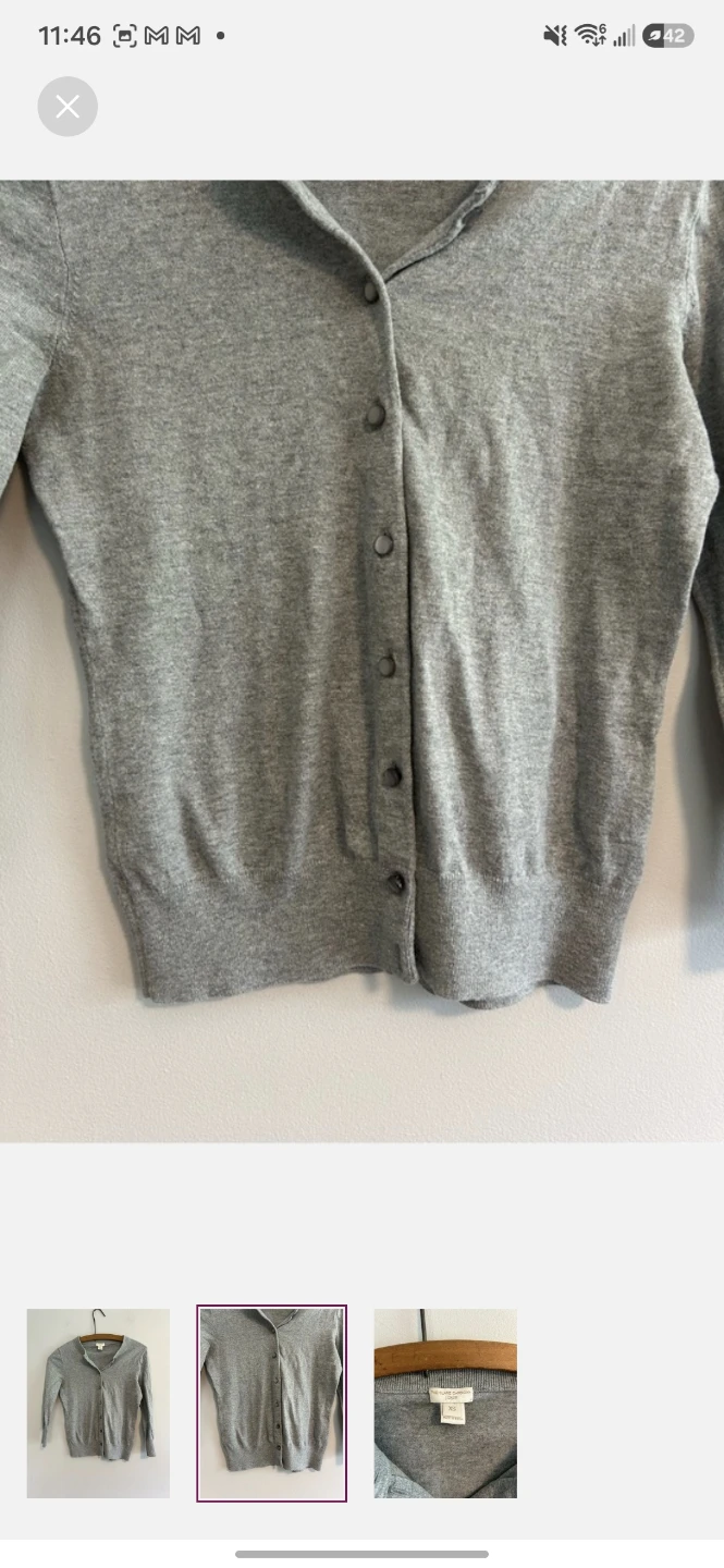 J. Crew The Clare Cardigan XS Grey - photo 2