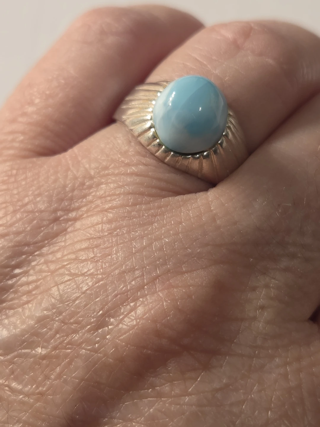 Sterling Silver Ring with Larimar Stone - photo 2