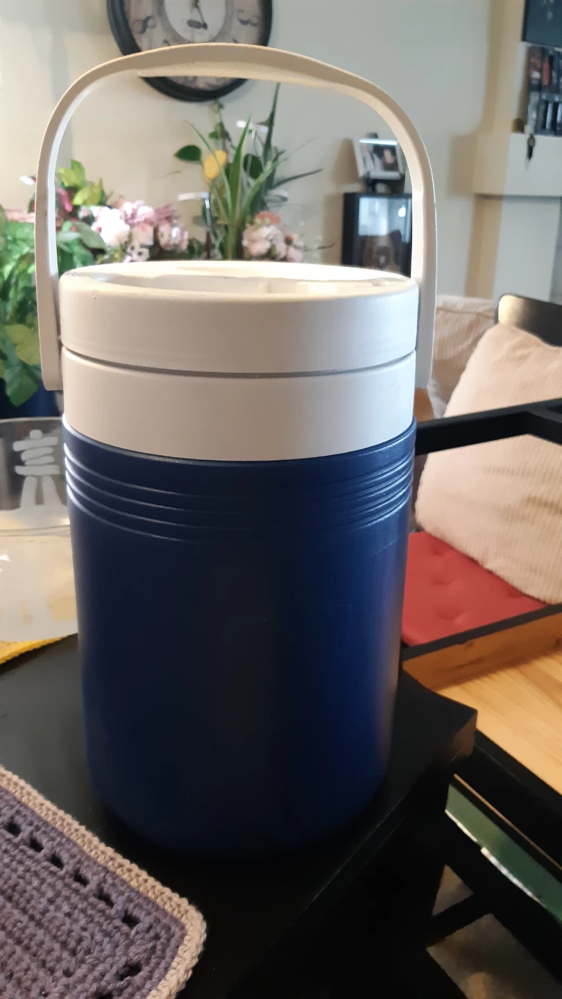 Blue and White Water Cooler Jug