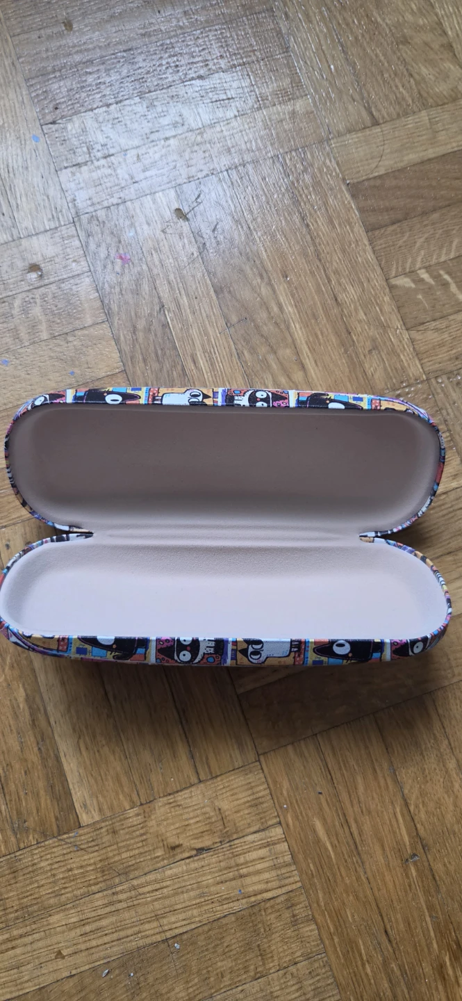 Hard Glasses Case with Cartoon Cat Print - photo 3