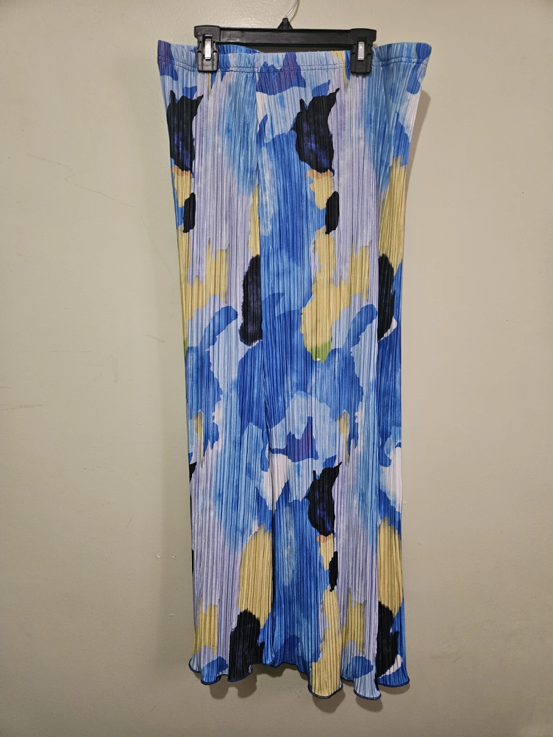 Blue Abstract Watercolor Print Maxi Skirt - photo 2