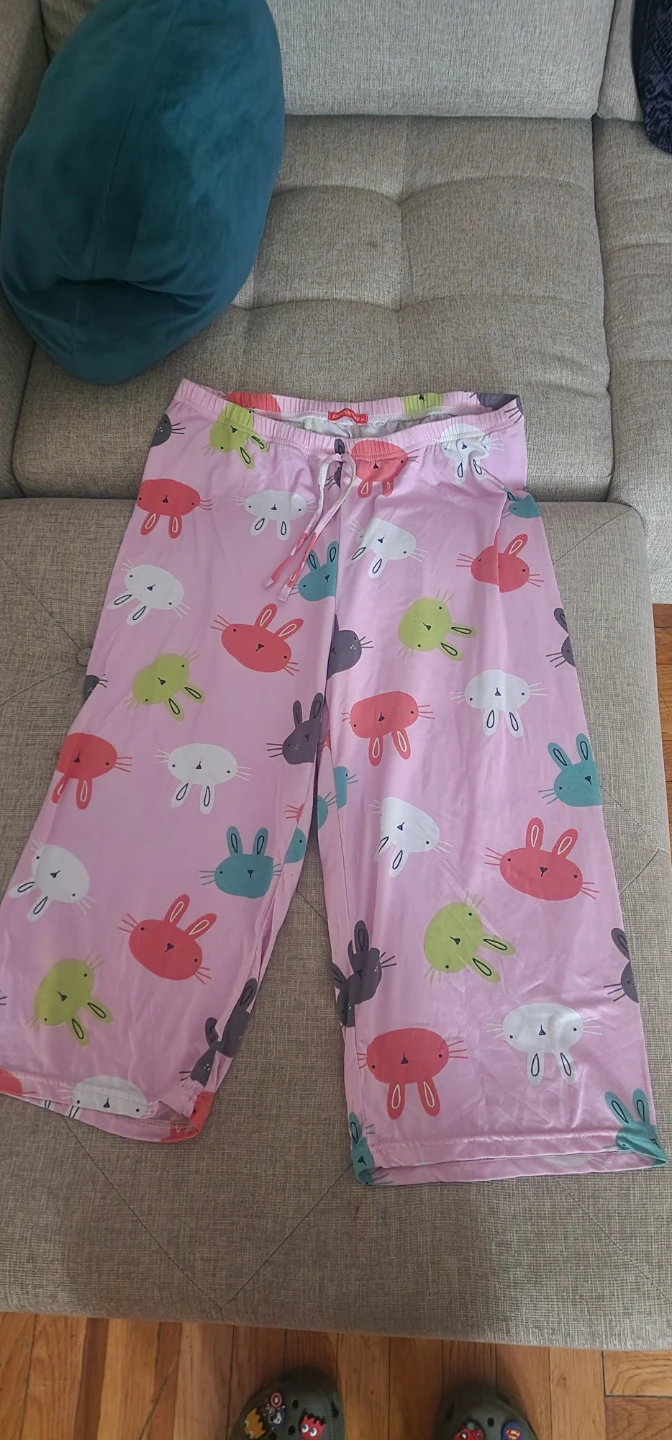 Pink bunny pajama capri cut pants