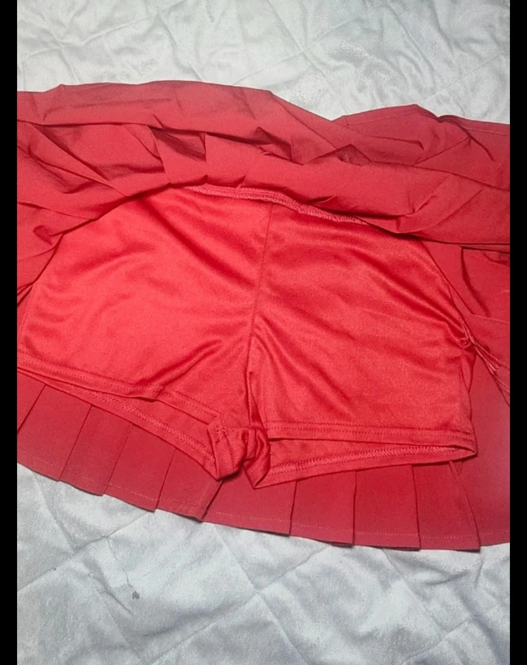 Streetwear Society Red Pleated Skirt with Shorts - Size M - photo 2