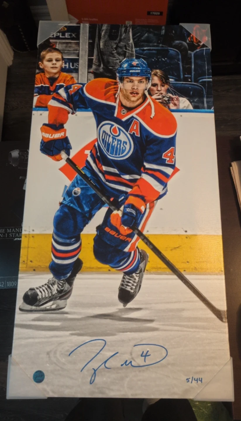 Taylor Hall Autographed Edmonton Oilers Canvas