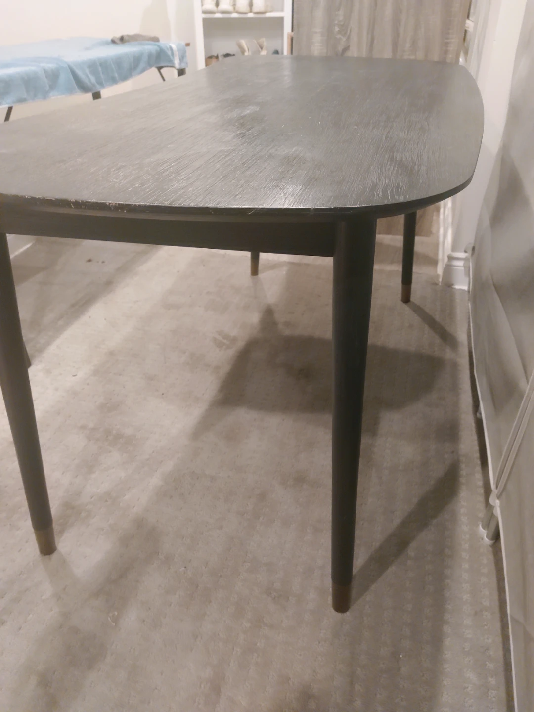 Dark Wood Writing Desk with Drawer - photo 4